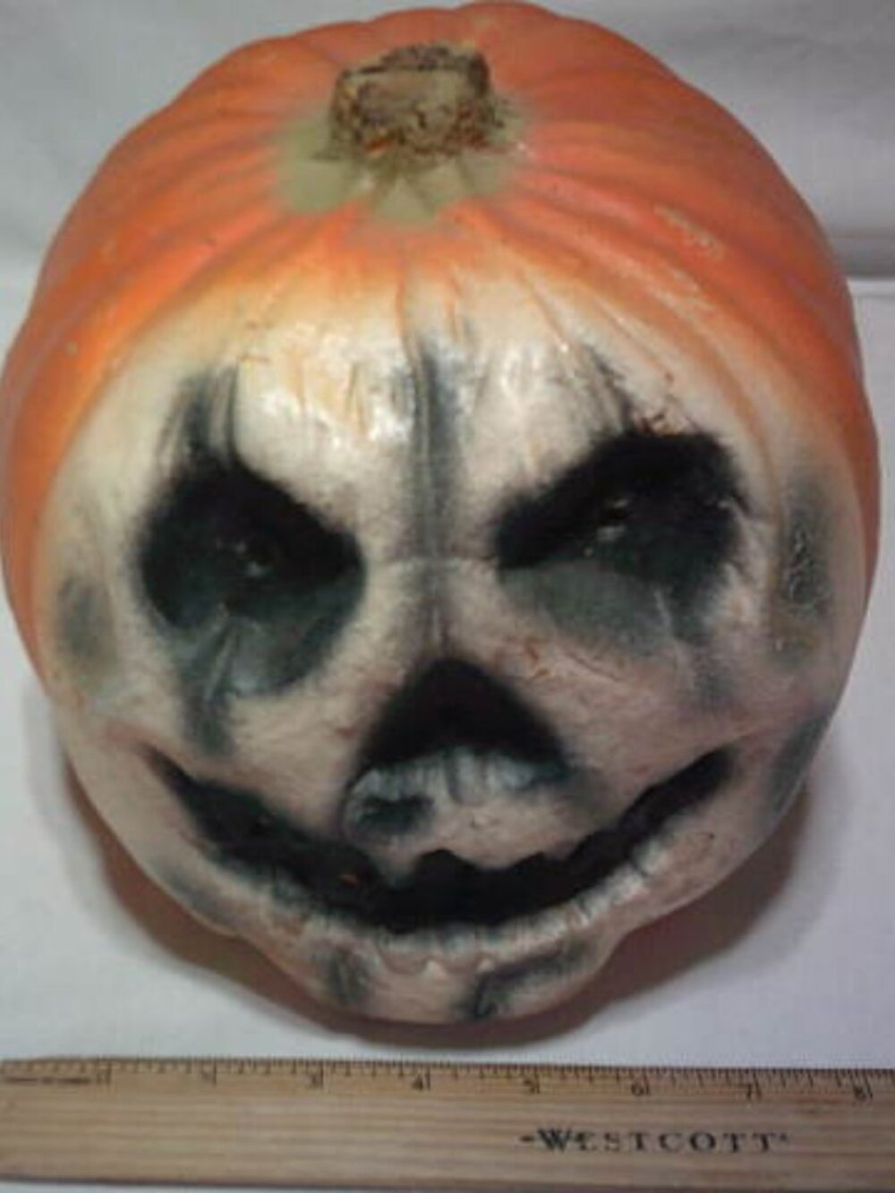 RARE VINTAGE 2 SIDED HALLOWEEN 8" PUMPKIN BATTERY OPERATED HARD SHELL FOAM 🎃